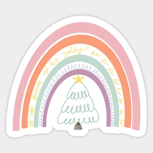 Boho Tis the Season Rainbow Sticker